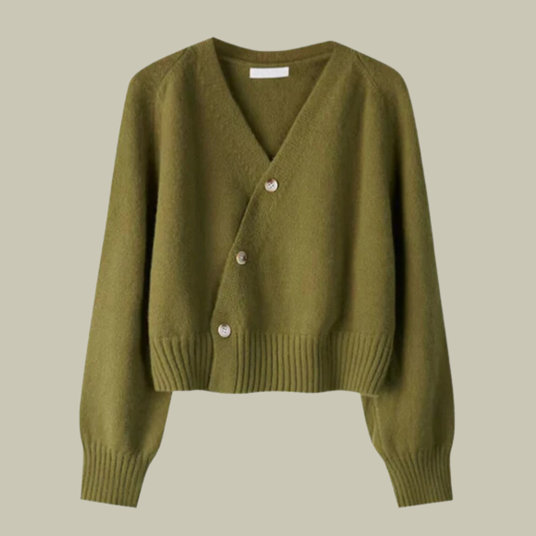 Harper Pull Femme Mérino et Laine Col en V Avec Boutons Croisés Élégance Confort Pour L Hiver