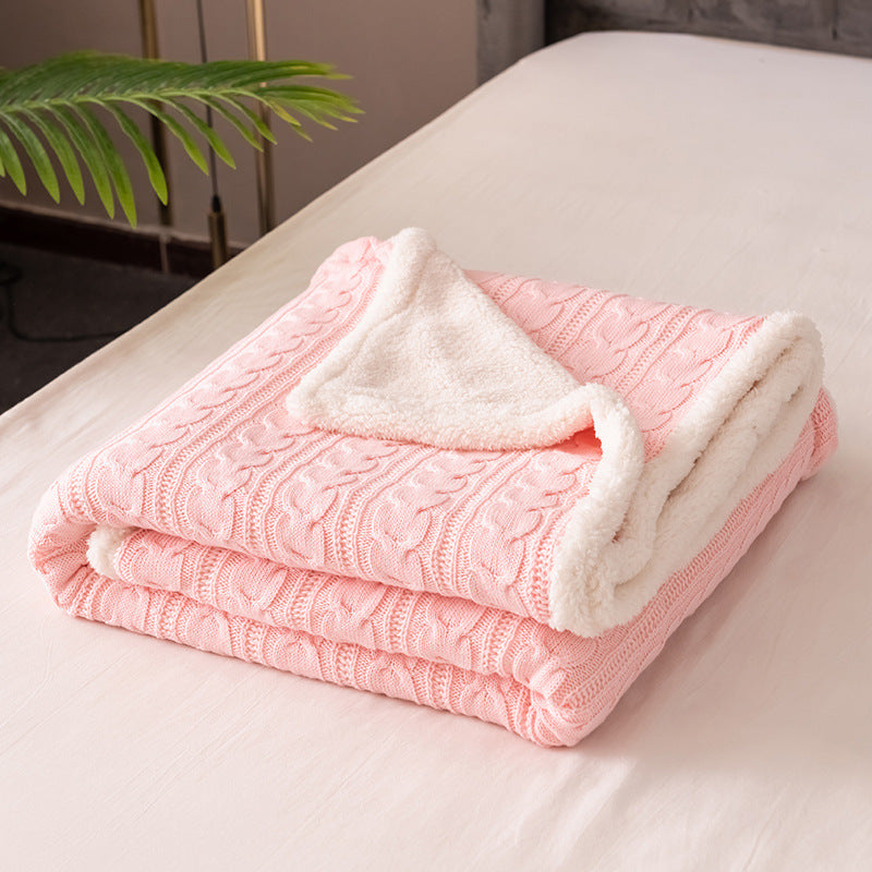 Couverture Plaid En Tricot Câble Avec Doux Sherpa Pour Les Soirées Froides Et Luxueuse Douceur