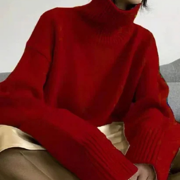Pull Col Roulé Tricot Maille Femme Coupe Ample Doux Et Chaud Idéal Pour Automne Hiver Quotidien