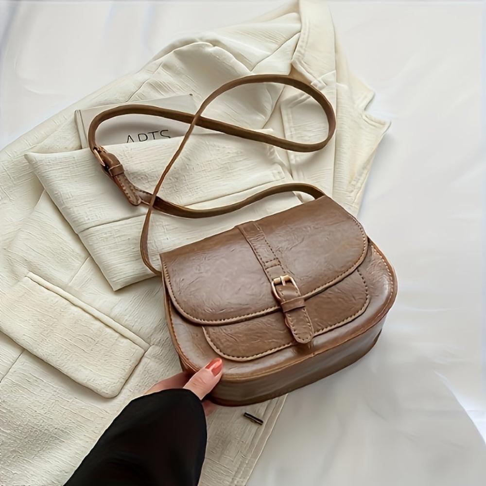 Amawinc Michele Sac Bandoulière En Cuir Végan Avec Bretelle Réglable et Fermeture À Boucle