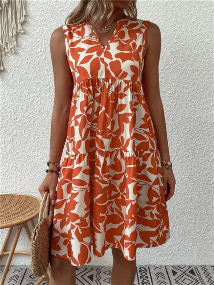 Robe Florale Été Aline Sophia Léger Respirant Idéale Pour Plage Jardin Pique Nique Amawinc