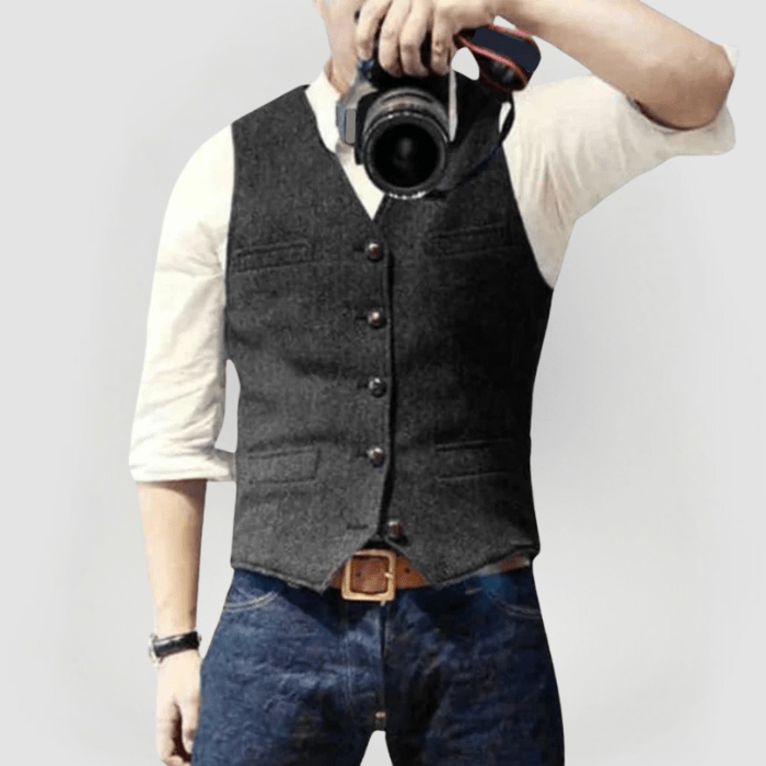 Edle Reiner Weste mit Knopfleiste