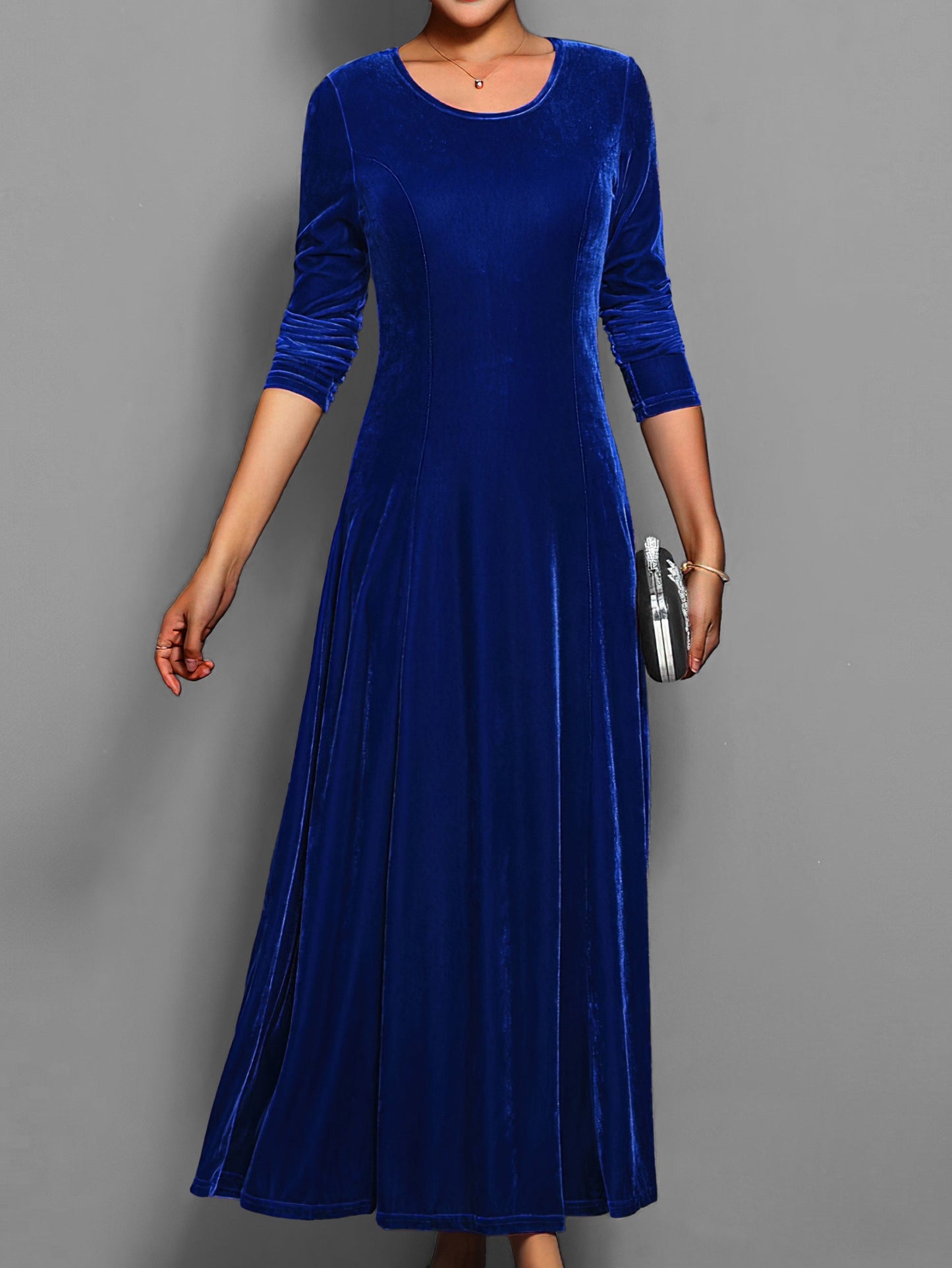 Robe De Soirée En Velours Pour Femme Avec Manches Longues Confort Et Élégance Pour Dîners Et Fêtes Alice