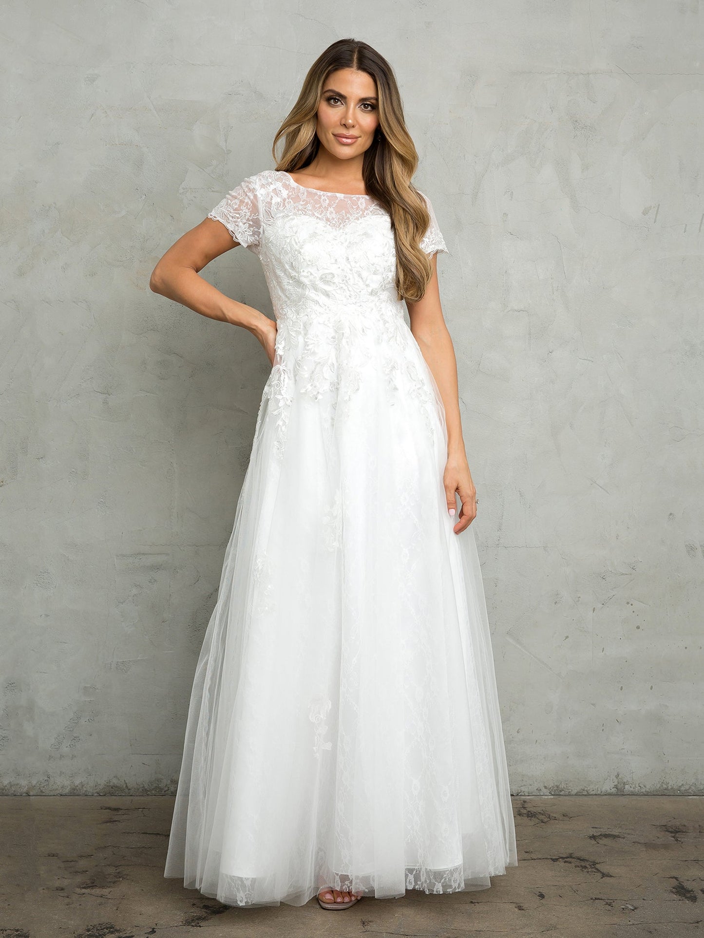 Robe Longue Formelle Pour Mère De La Mariée Eva Fashion 5261 A Ligne En Tulle Et Dentelle