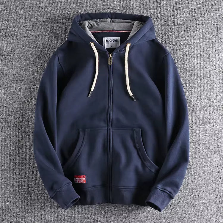 Hoodie Zippé En Coton Pour Homme Amawinc Confort Décontracté Avec Polaire Intérieure