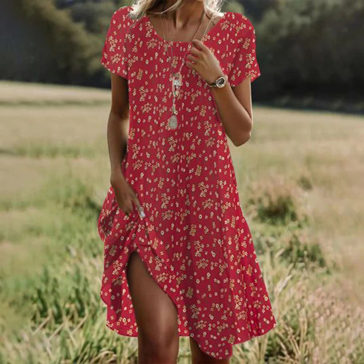 Ethno-Style Midikleid für Damen von Fudus