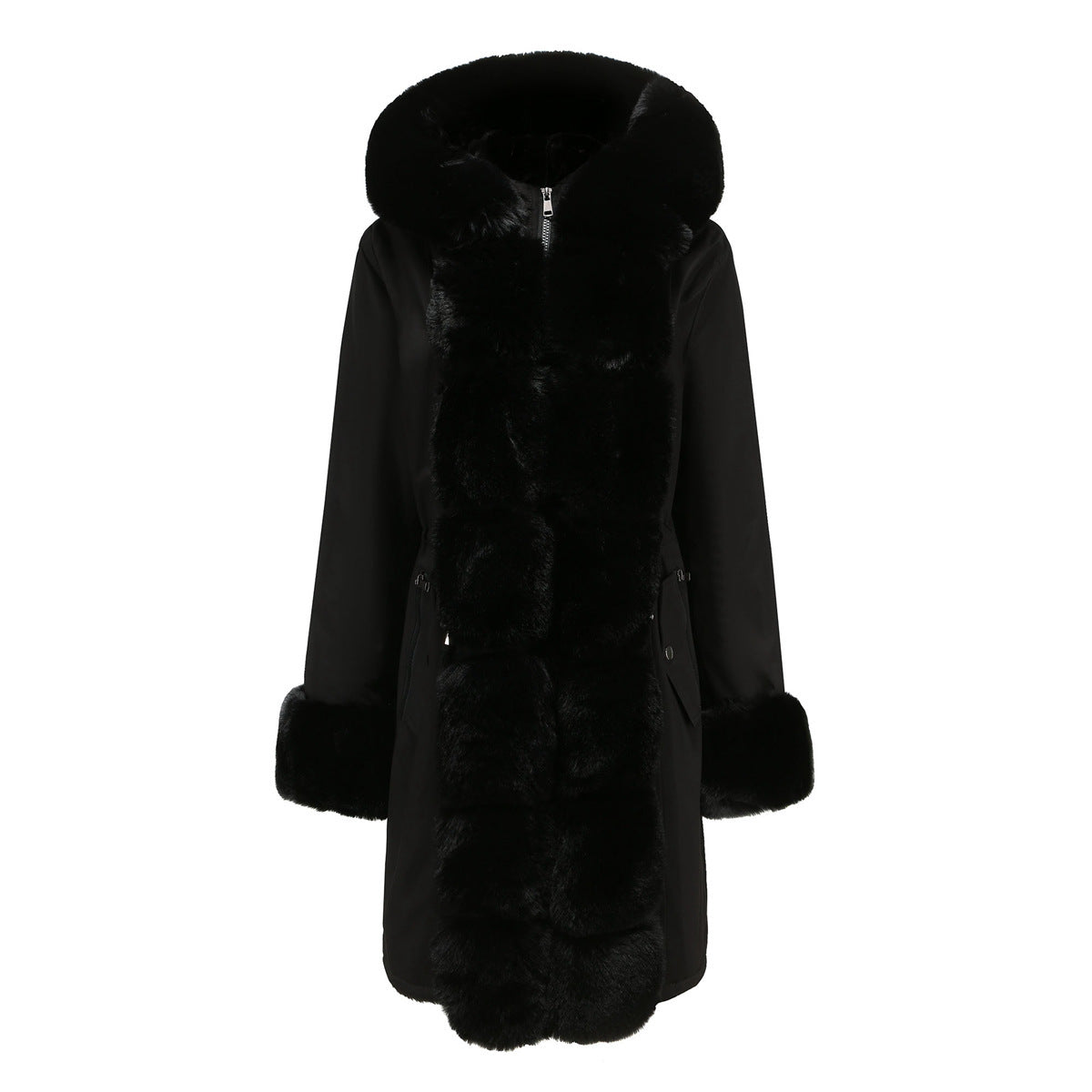 Manteau Lusie Matelassé Parka Élégante À Col Fourrure Amovible Pour Hiver Confort Et Style