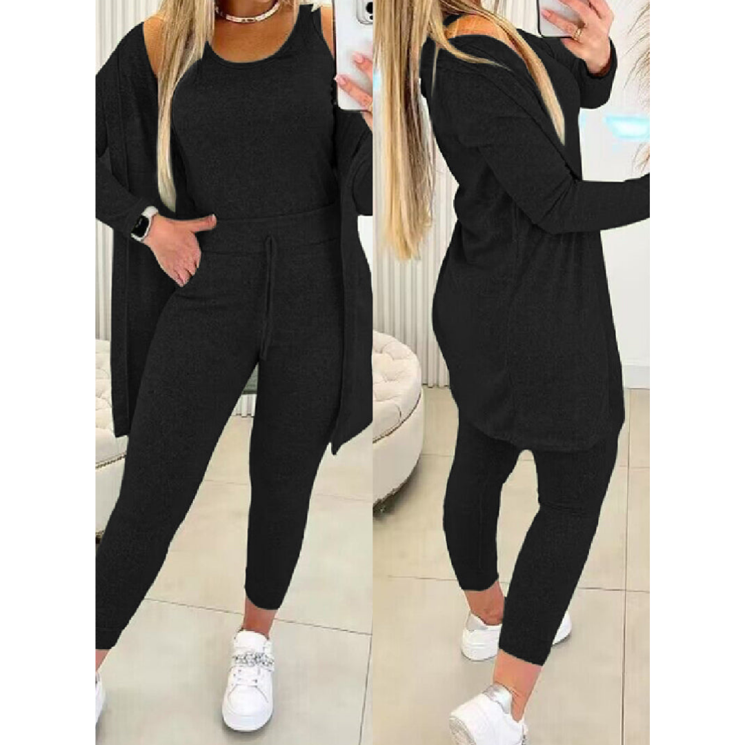 Dreiteiliger Damen-Anzug: Freizeithose und Blazer