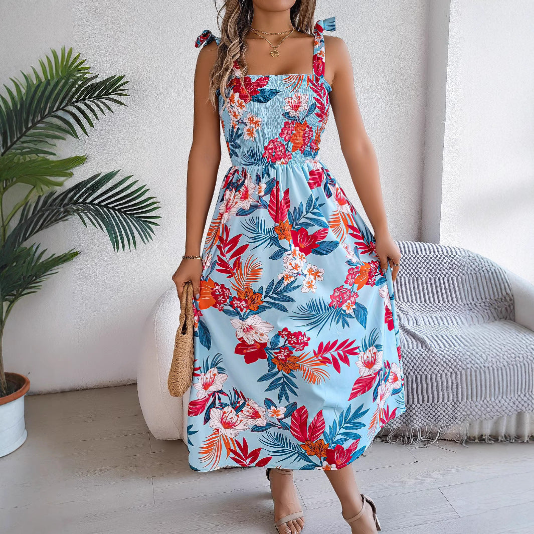 Damen Trägerkleid mit Blumenmuster von Fudus