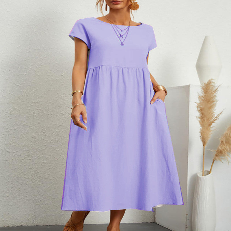 Baumwoll-Leinen Kleid von Fudus, ärmellos, mit Taschen
