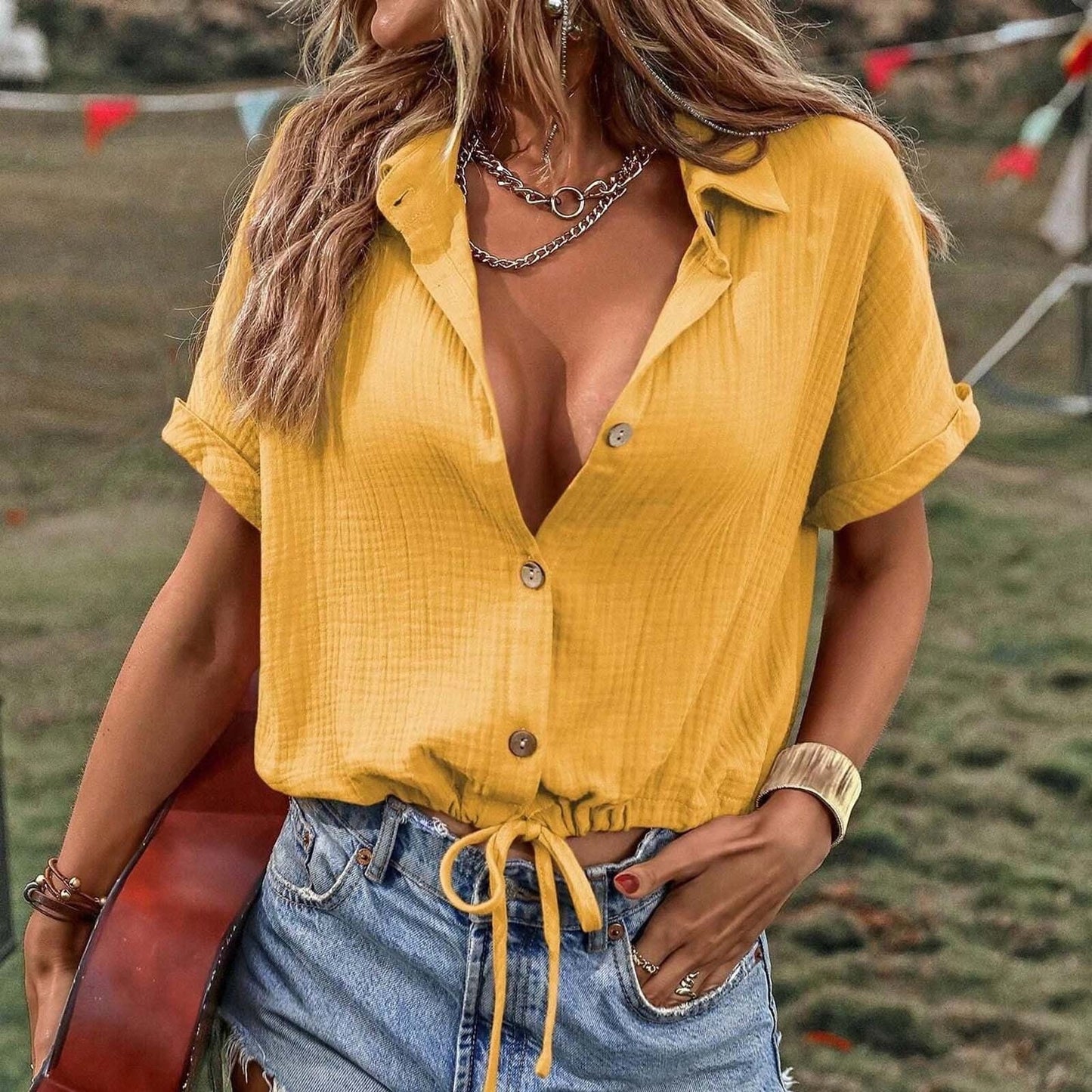 Damen-Hemd Kira mit kurzen Ärmeln