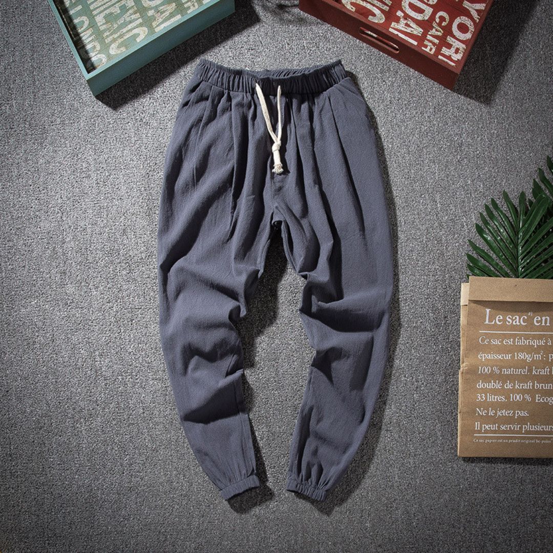 Joggeurs Brooks Classic Look En Mélange Lin Respirant Léger Confort Décontracté Et Élégant Pour Maison Et Ville
