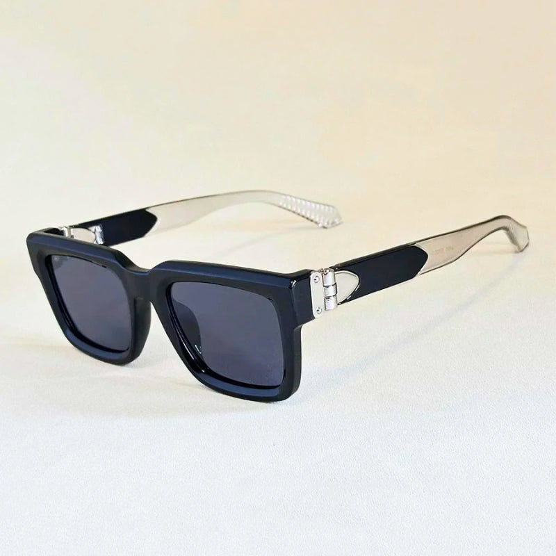 Lunettes De Soleil Lucent Et Rye Cadre Carré Mixte Acétate Et Métal Charnières Design Géométrique UV400 Protection