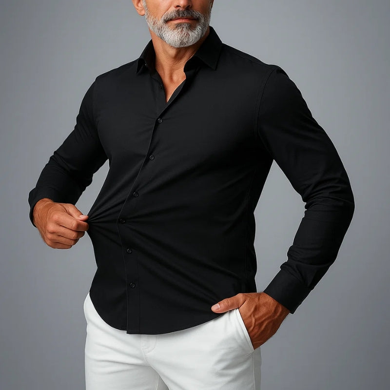 Chemise Duvant Stretch Slim Fit Pour Voyage Et Travail Confort Respirant Sans Plis Quatre Voies