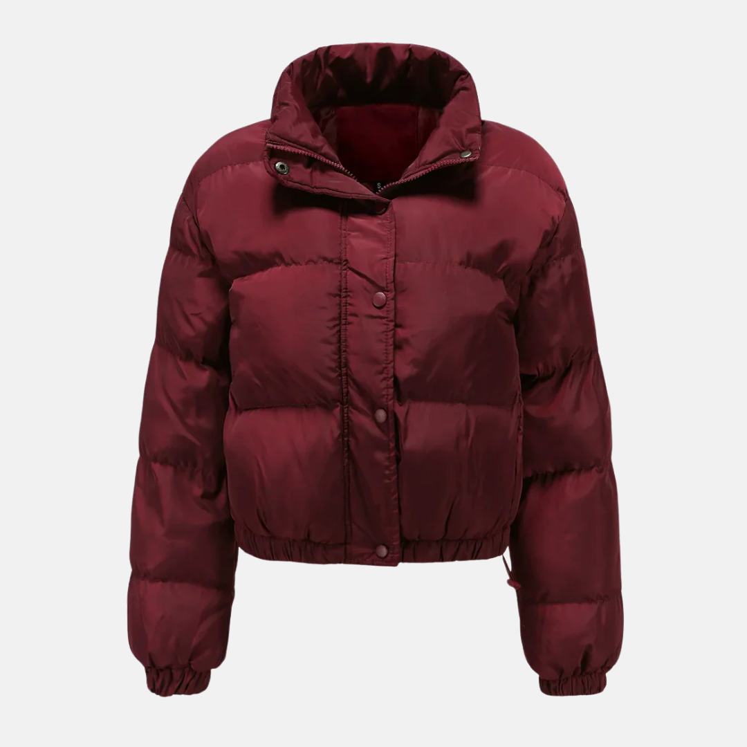 Manteau Puffer Oversize Femme Imperméable Matelassé Avec Ourlet Court Et Fermeture Par Boutons