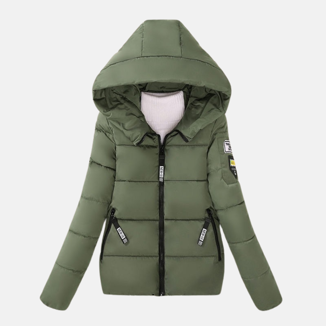Manteau Matelassé Doudoune À Capuche Coupe Décontractée Fermeture Éclair Isolé Chaud Nordisk Flair