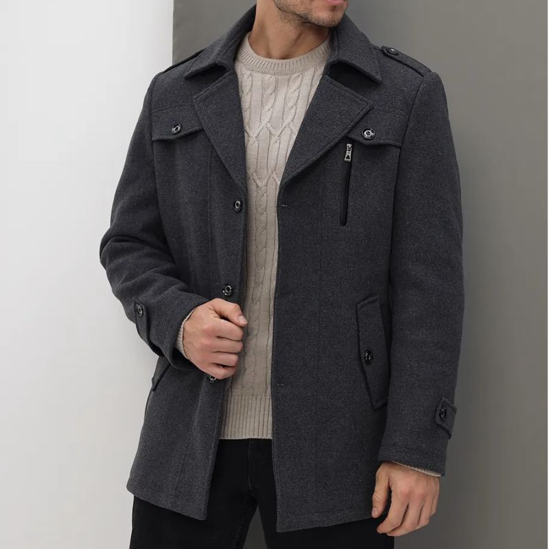 Manteau En Laine Mélangée Darlington Avec Écharpe Détachable Pour Silhouette Élégante Polyvalente Et Chaude