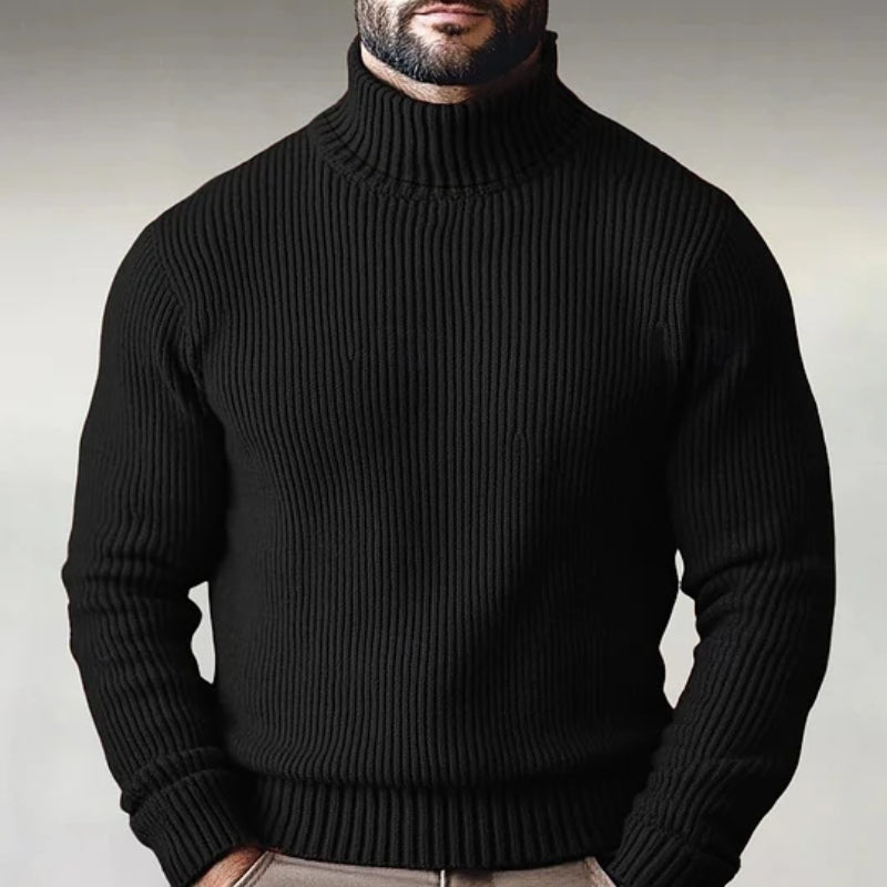 Pull Arden Row En Maille Dense À Col Montant Ajusté Pour La Superposition Polyvalente En Hiver Confortable