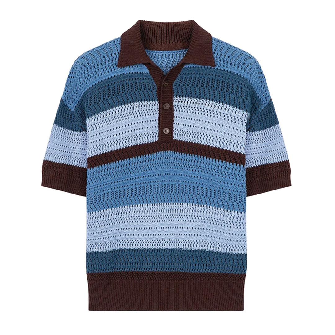 Polo Paloma À Rayures Tricot Ouvert Respirant Coupe Oversize Décontracté Pour Toutes Occasions