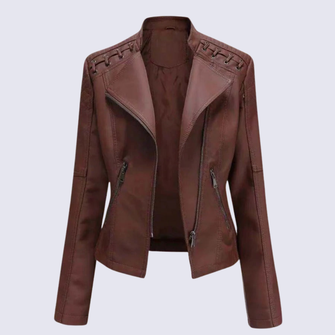 Lena Veste Femme en Faux Cuir Amawinc PU Luxe et Chic pour Temps Frais et Hiver Polyvalente