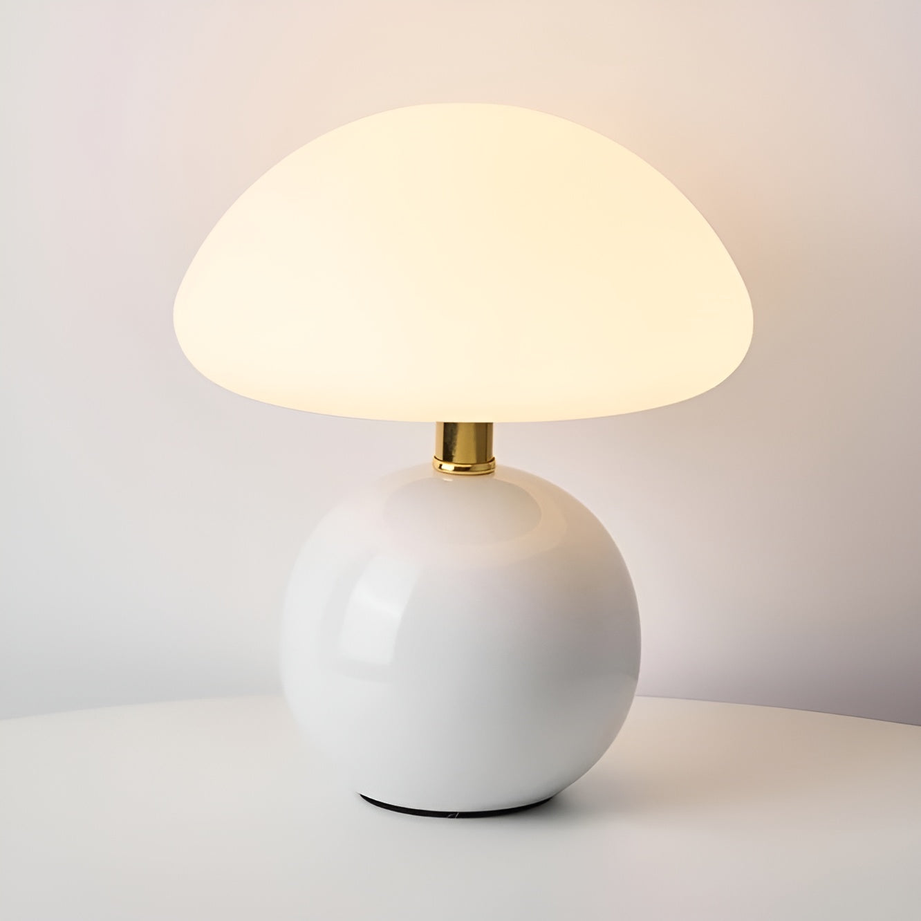 Lampe De Table En Céramique Champignon Moderne Avec Lumière Ambiante Et Trois Modes De Couleur