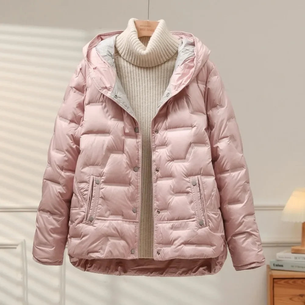 Amawinc Léa Doudoune Plumettes d Oie Pour Femme Chaude et Élégante Veste Puffer Hivernale