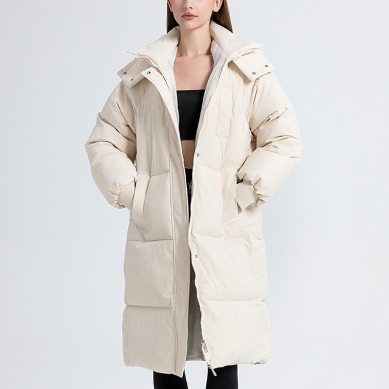 Doudoune Longue Imperméable Résistante À L Eau Poches Doublées De Polaire Coupe Flatteuse Confort Thermique