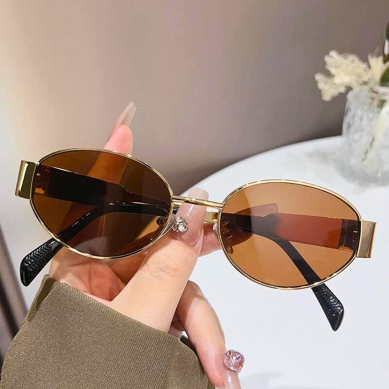 Rhyse Shades Lunettes De Soleil À Monture Métal Et Verres Ovales Protection Solaire Totale Design Polyvalent Et Durable