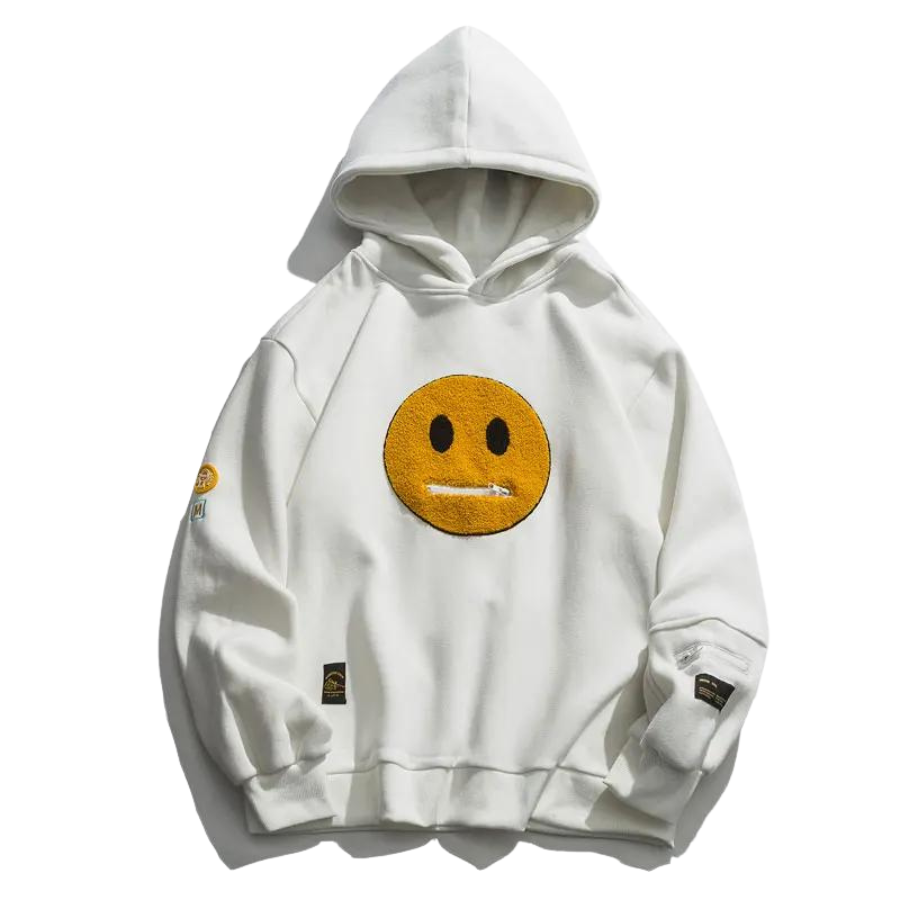 Hoodie Patchwork Mono Mood Iconique Avec Poches Zippées Et Intérieur En Polaire Doux Coupe Décontractée Unisexe