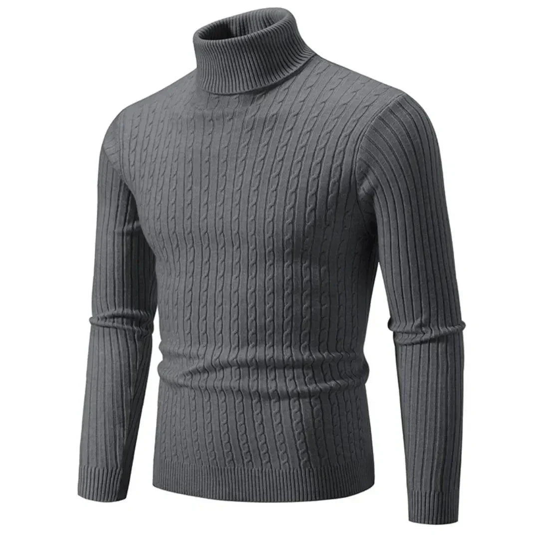 Pull Roulé Classique Aurelio En Maille Douce Et Côtelée, Col Haut Extensible Pour Tenue Décontractée Et Formelle
