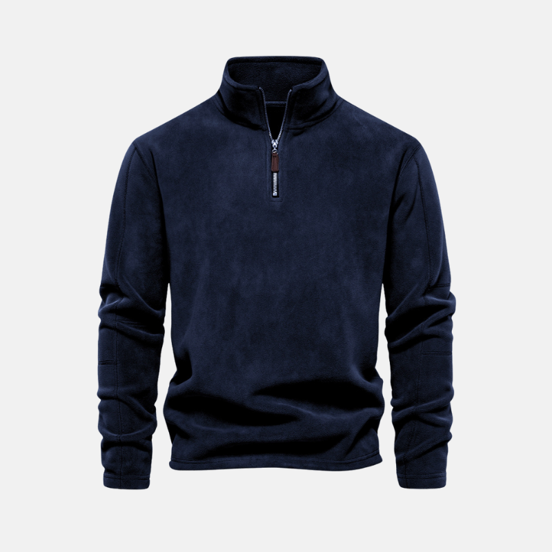 Amawinc Sweat Polaire Homme Avec Col Montant Et Zip Demi Pour Style Décontracté Haut De Gamme