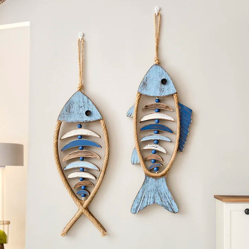 Poisson En Bois Fait Main Décoration Côtier Déco Rustique Charme Marin Pour Maison Et Bureau