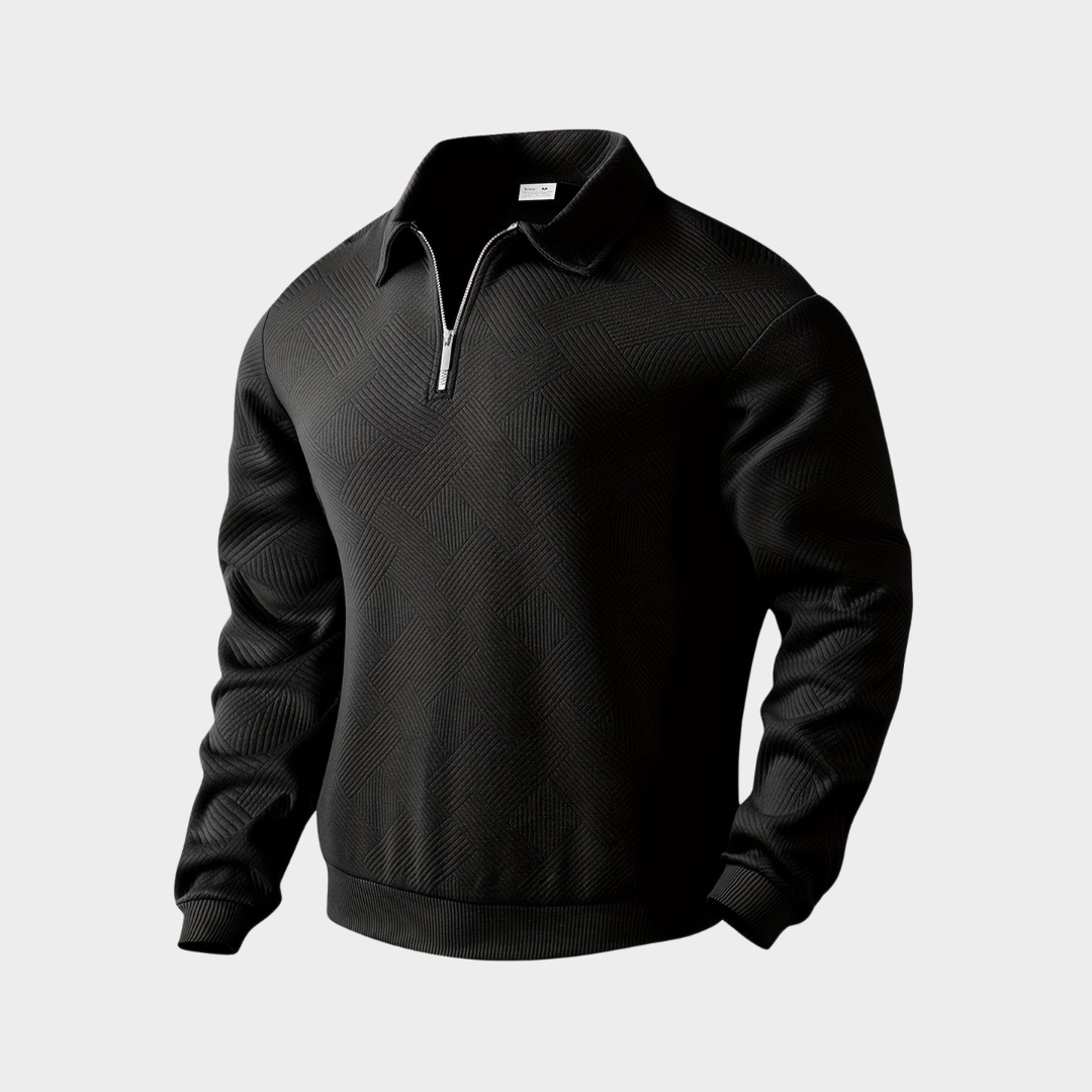 Vince Homme Sweatshirt Pull Demi Zip À Maille Texturée Design Moderne Confort Contemporain