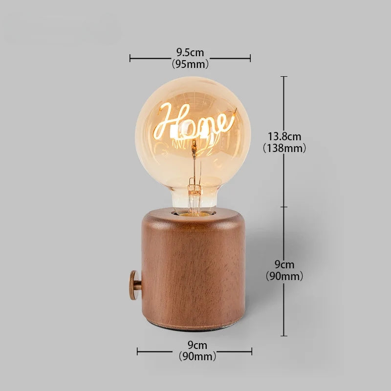 Lampe Amivor Avec Base Élégante en Bois Rechargeable et Lumière à Intensité Réglable Autonomie Jusqu'à 7 Heures Chêne
