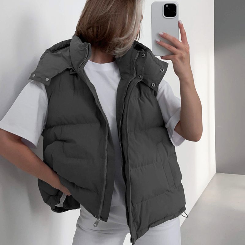 Gilets Matelassés D’Hiver Léger Albréne Avec Cordon de Serrage Réglable et Ourlet Ajustable