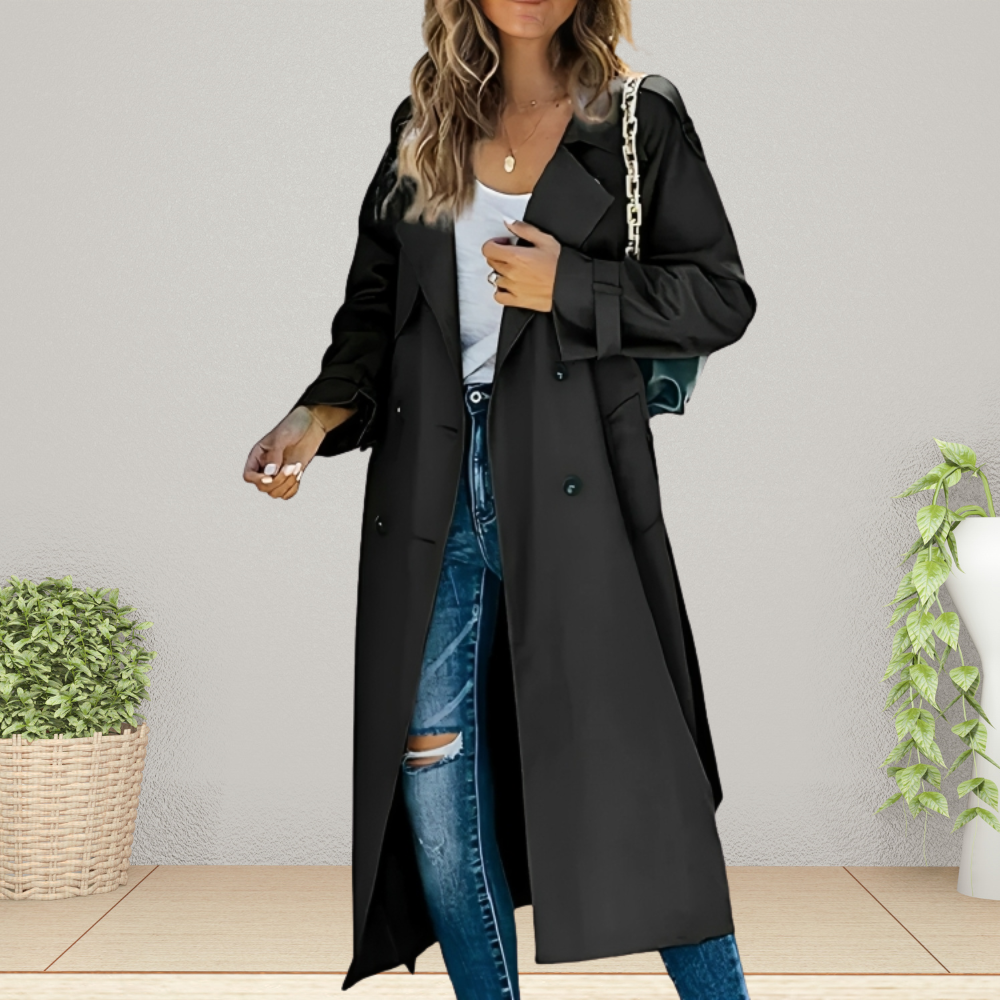 Trench Long Pour Femme À Double Boutonnage Charlie Par Amawinc Élégance Intemporelle