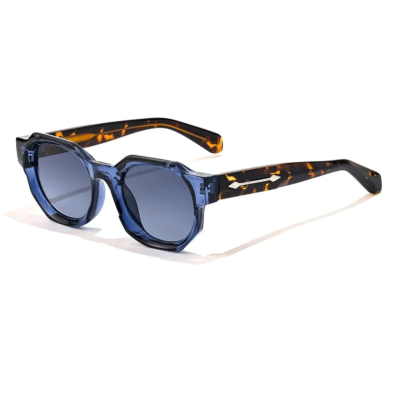 Lunettes de Soleil Carrées Vincent Rétro UV400 Cadre Acétate Épais et Sculpté Unique