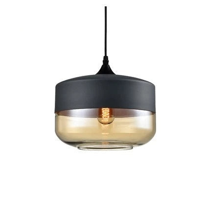 Luxuriöse Jevaglo™ Glas- und Holz-Pendelleuchte