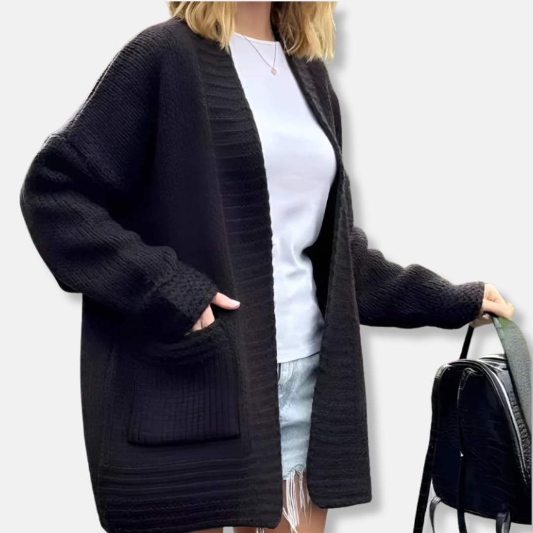 Cardigan Femme Amawinc En Maille Oversize Longline Ouvert Devant Pour Automne Confortable