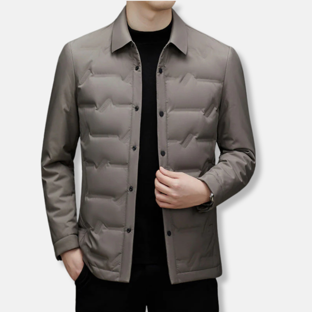 Doudoune Homme Nordisk Flair Slim Fit Matelassée Imperméable Fermeture Boutons Longueur Taille