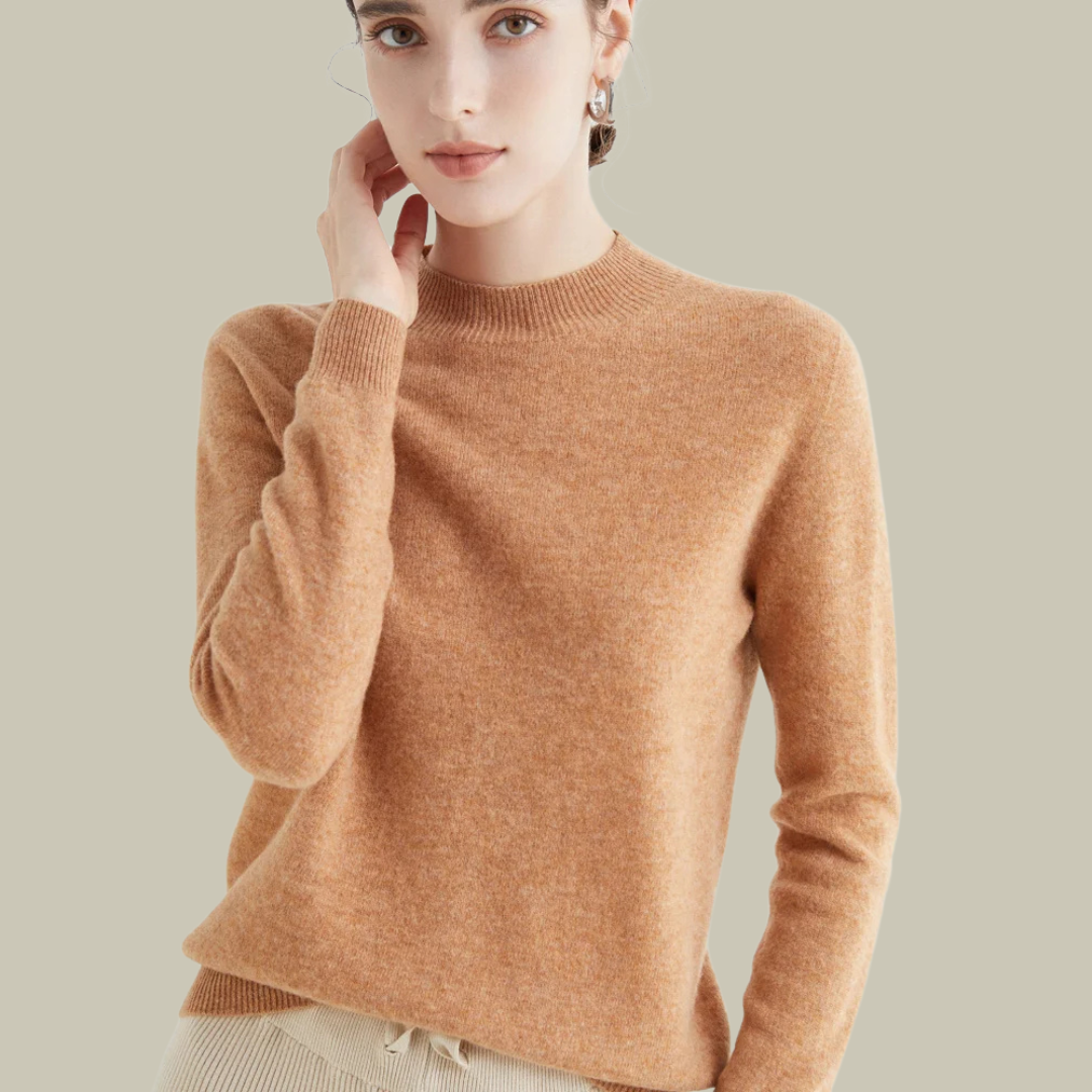 Ivy Pull Femme Col Haut Ajusté En Laine Mérinos Premium Pour Bureau Et Week End Chic