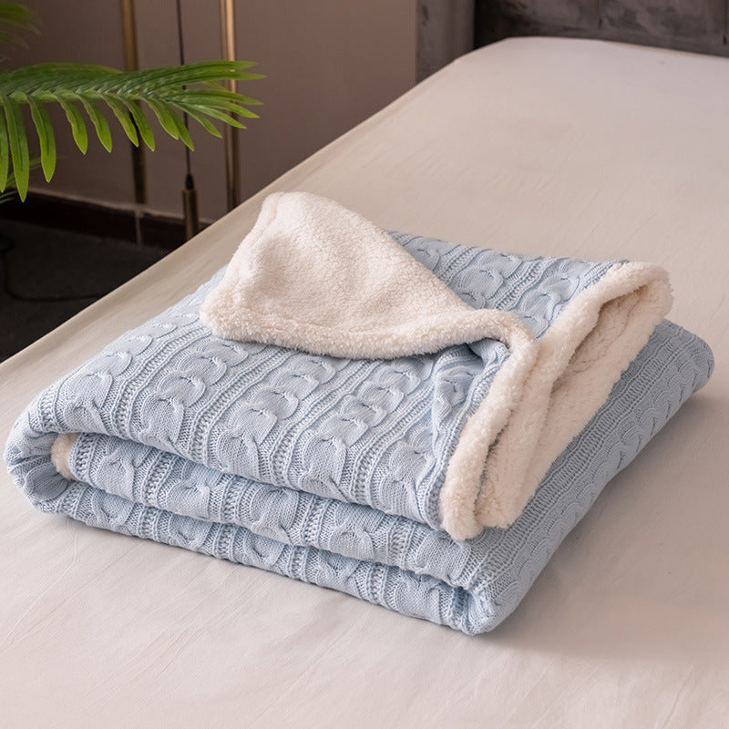 Couverture Plaid En Tricot Câble Avec Doux Sherpa Pour Les Soirées Froides Et Luxueuse Douceur