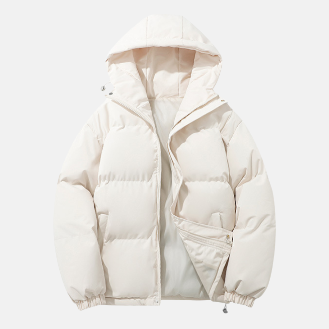 Manteau Homme Capuche Puffer Rembourré Isolé Synthétique Avec Ourlet Élastiqué Pour Hiver Froid Amawinc