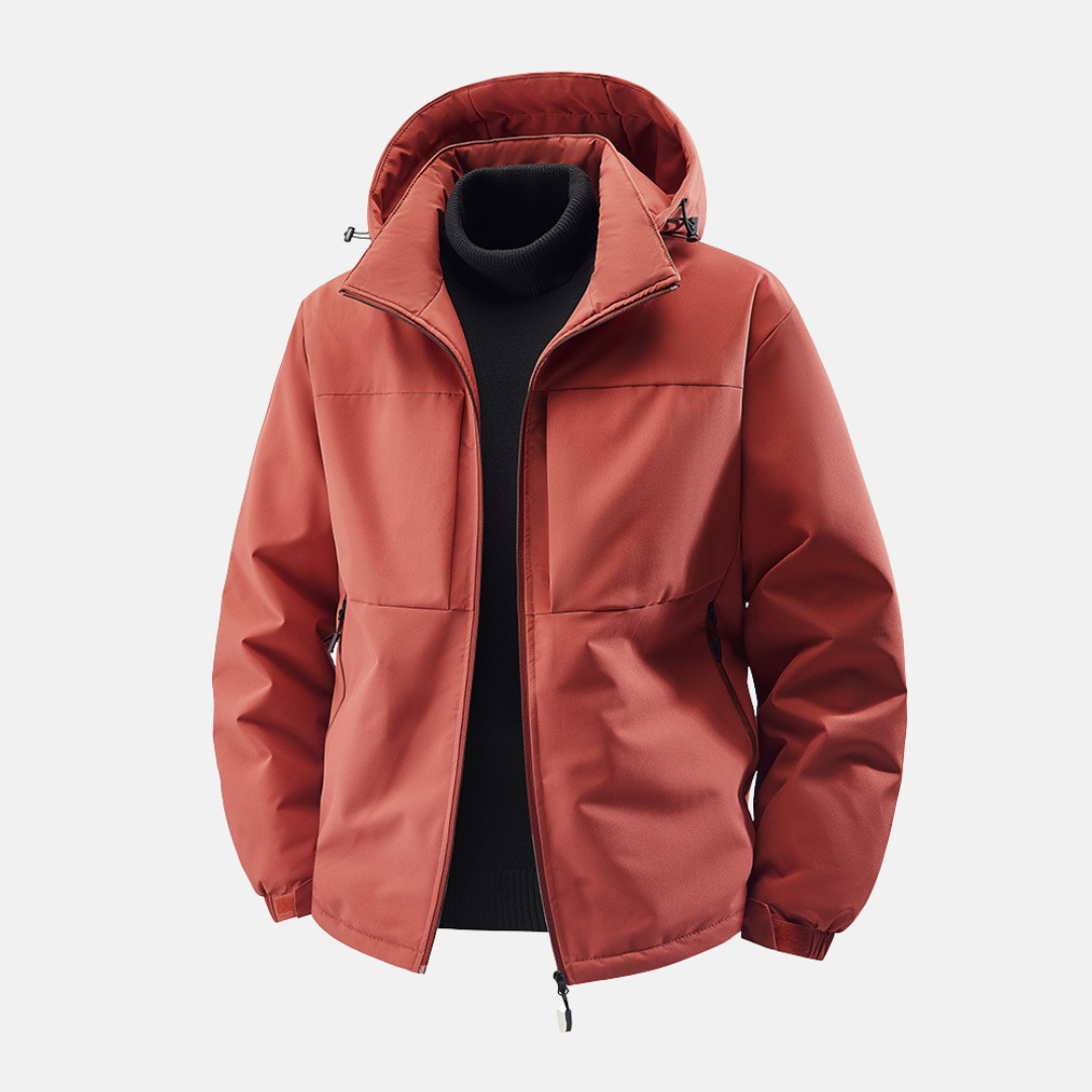 Veste à Capuche Homme Imperméable Au Vent Coupe Décontractée Zip Devant Avec Poches Nordisk Flair