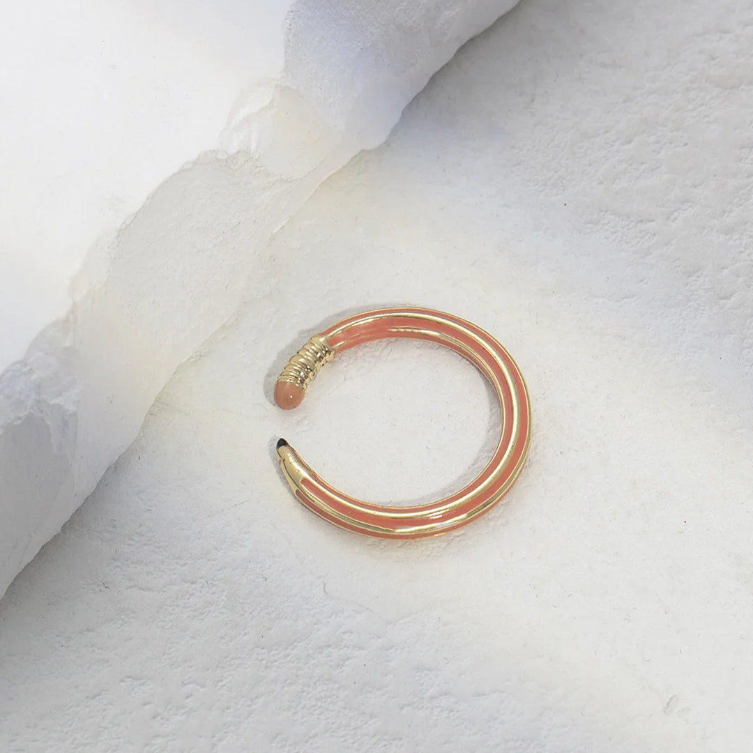 Bague Crayon Or Rose Plaqué Ajustable En Cuivre Inspiration Nostalgique Moderne Et Convoité Par Les Fans