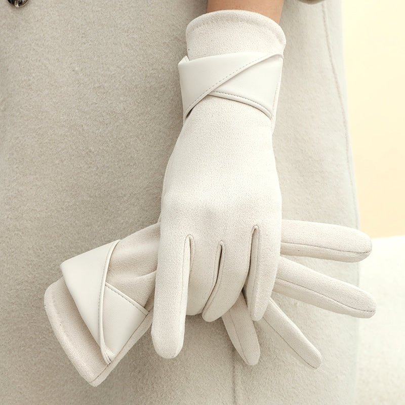 Gants Tactiles En Velours Intérieur Velouté, Extérieur Suédé Et Design Chaud Et Sophistiqué