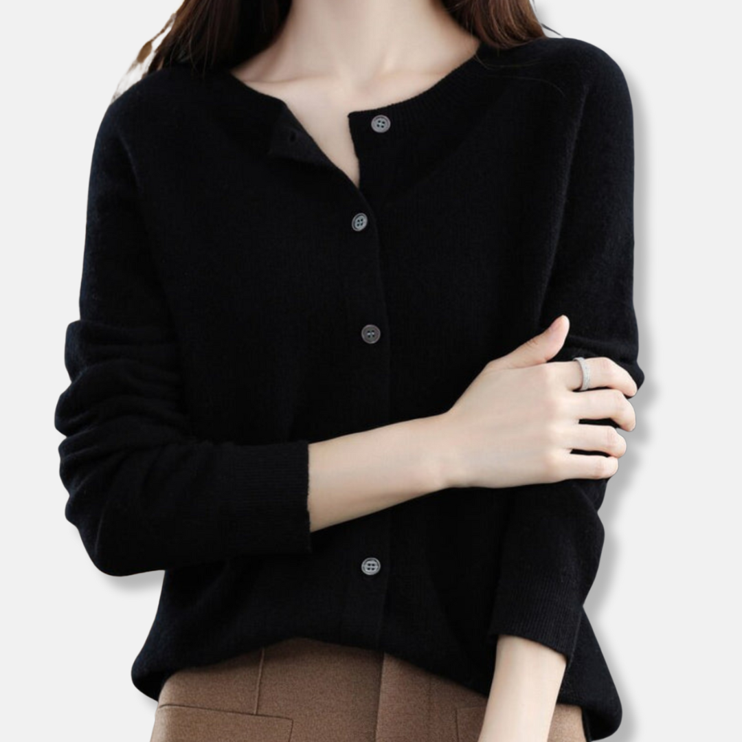 Isla Cardigan Regular Fit en Mérinos à Boutons Devant Maille côtelée pour Femme Chic