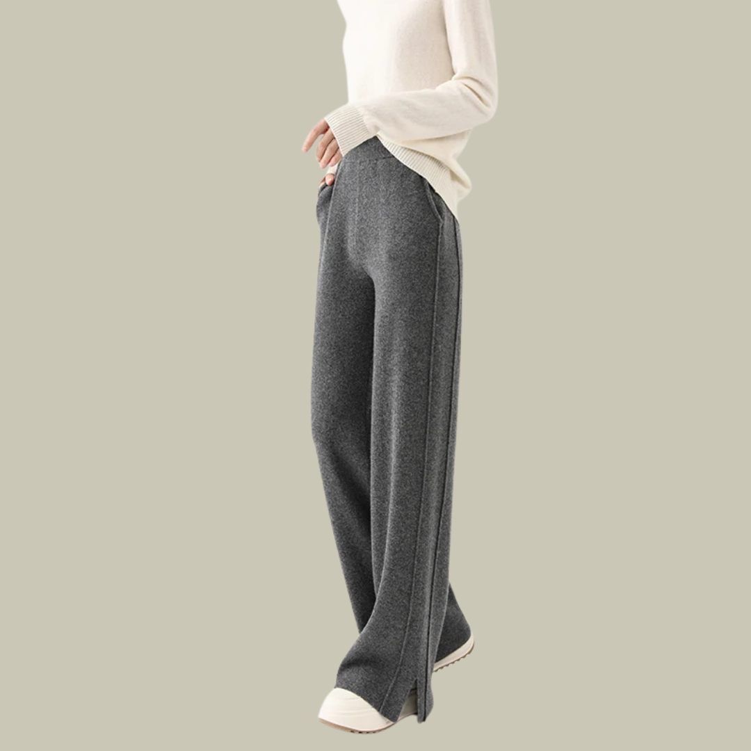 Jasmine Pantalon Femme Taille Haute En Laine Classique Élégant Amawinc Pour Tenue Professionnelle Et Quotidienne