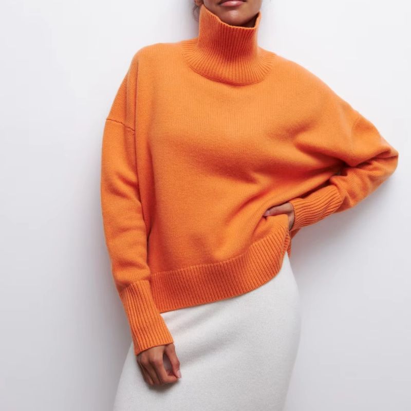 Montavi Pull En Maille Oversize Col Roulé Chaud Confortable Pour Détente Et Couches