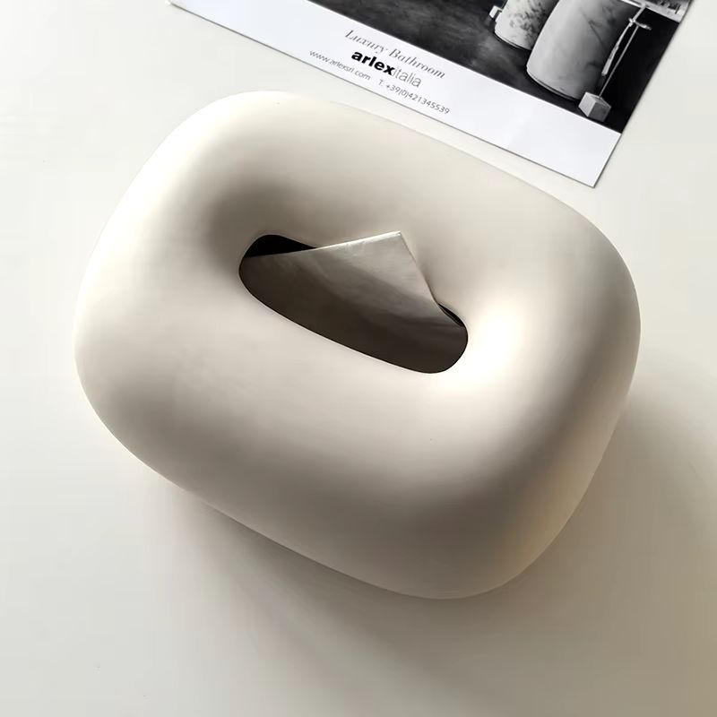 Terso Boîte À Mouchoirs En Céramique Artisanale De Haute Qualité Avec Finition Lisse Et Neutre